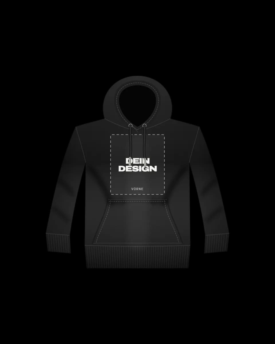 Selber Designen Hoodie in Schwarz, vorne